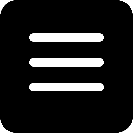 Menu black rounded square interface button